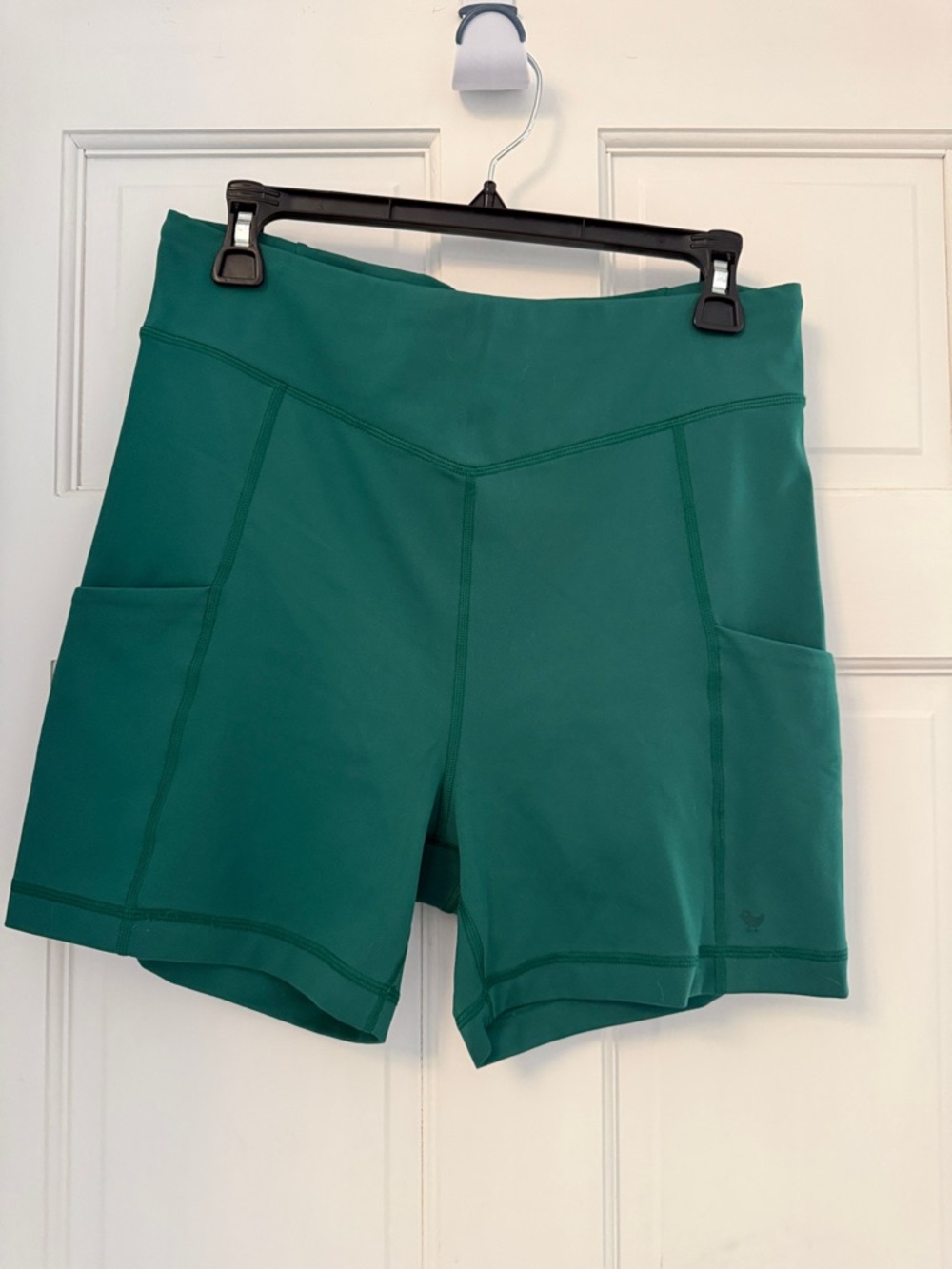 Bad Birdie Teal Green High-Rise Bike Shorts with Side Pockets